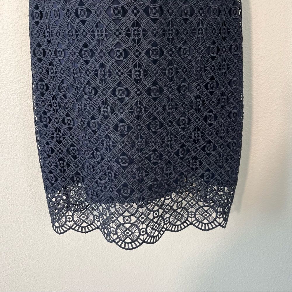 Sandro Dovera Navy Lace Eyelet Mini Dress Blue Size 38/6 - Picture 8 of 8